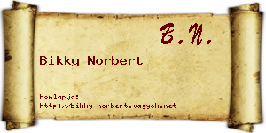 Bikky Norbert névjegykártya